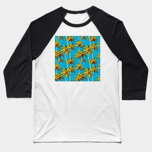 Tropical Palms on a Celestial Blue Canvas Baseball T-Shirt